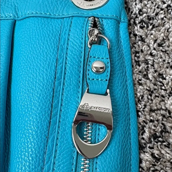 B.Makowsky Teal Leather Crossbody - Picture 3 of 6